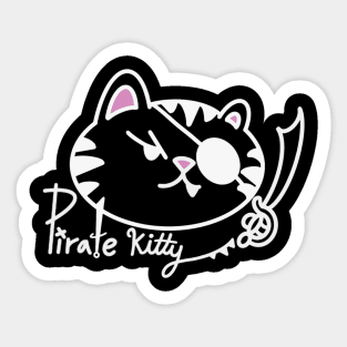 Pirate Kitty! (White) Sticker